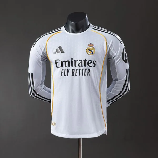 Camiseta de fútbol Real Madrid 2025/26 LOCAL MANGA LARGA VERSION JUGADOR